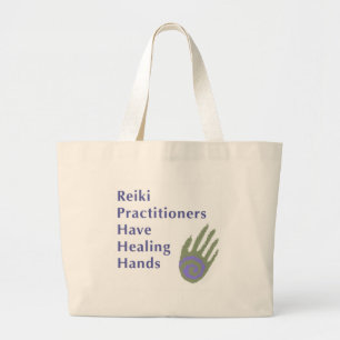 Reiki Practitioner haben heilende Hände Jumbo Stoffbeutel