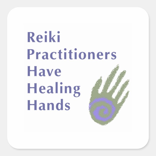 Reiki Practitioner haben heilende Hände Quadratischer Aufkleber (Vorderseite)