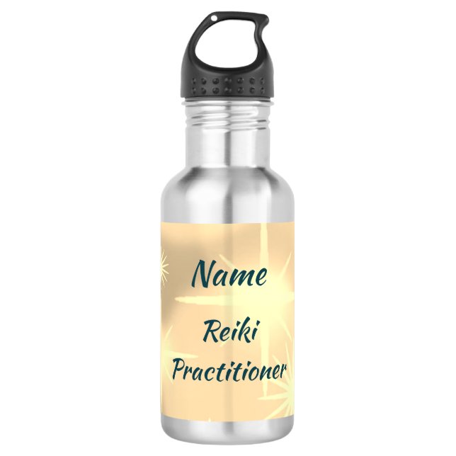 Reiki Practitioner personalisiert Edelstahlflasche (Vorderseite)