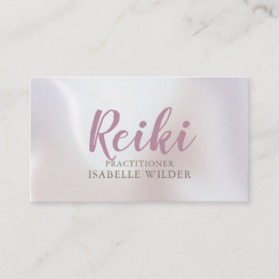 Reiki Practitioner Script Irisdescent Pearl Visitenkarte