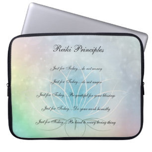 Reiki Principles Lotus Blume Design Laptopschutzhülle