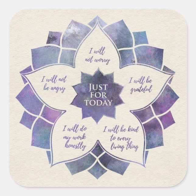Reiki Principles - Reiki PEmpfangs Quadratischer Aufkleber (Vorderseite)
