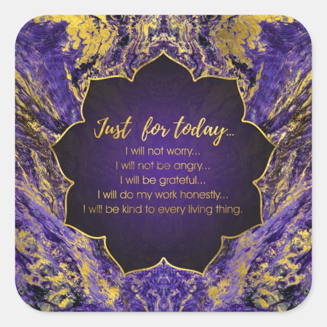 Reiki Principles - Reiki PEmpfangs Quadratischer Aufkleber (Vorderseite)