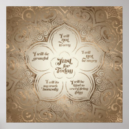 Reiki Principles - Reiki Prets Golden Sheer Poster