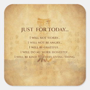 Reiki Principles - Reiki-Rezepte Quadratischer Aufkleber
