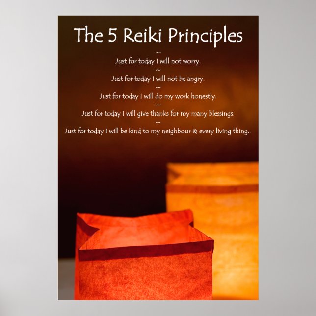 Reiki Principles with Luminarias Poster (Vorne)