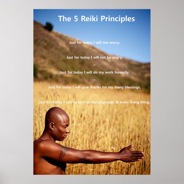 Reiki Principles with Man Poster (Vorne)