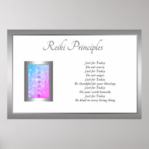 Reiki Prinzipien, die Handentwurf heilen Poster