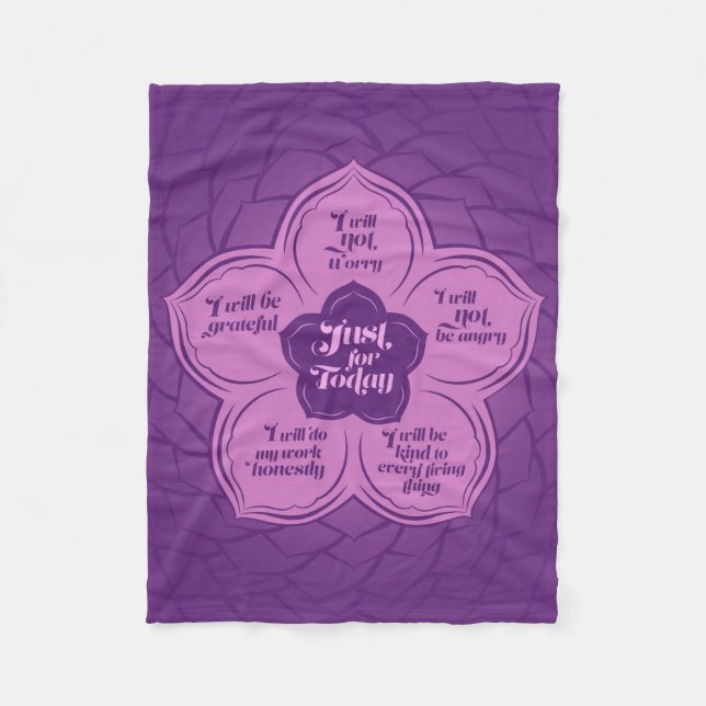 Reiki Prinzipien - Reiki Gebote in Lotus Fleecedecke (Vorderseite)