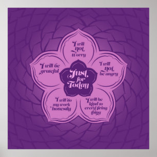 Reiki Prinzipien - Reiki Gebote in Lotus Poster