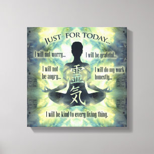 Reiki Prinzipien - Reiki Gebote Leinwanddruck