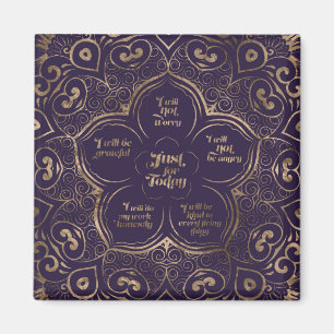 Reiki Prinzipien - Reiki Gebote lila und Gold Magnet