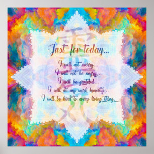 Reiki Prinzipien - Reiki Gebote Poster