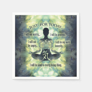 Reiki Prinzipien - Reiki Gebote Serviette