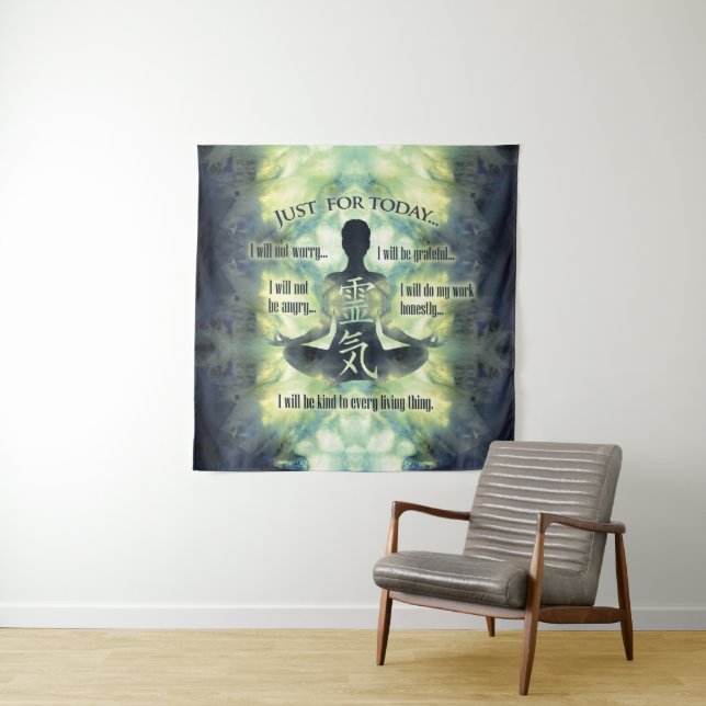Reiki Prinzipien - Reiki Gebote Wandteppich (Beispiel)