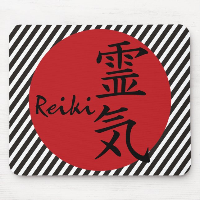 Reiki - rot | schwarze Streifen Mousepad (Vorne)