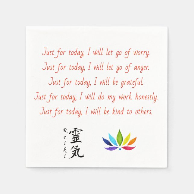 Reiki Serviette (Vorderseite)