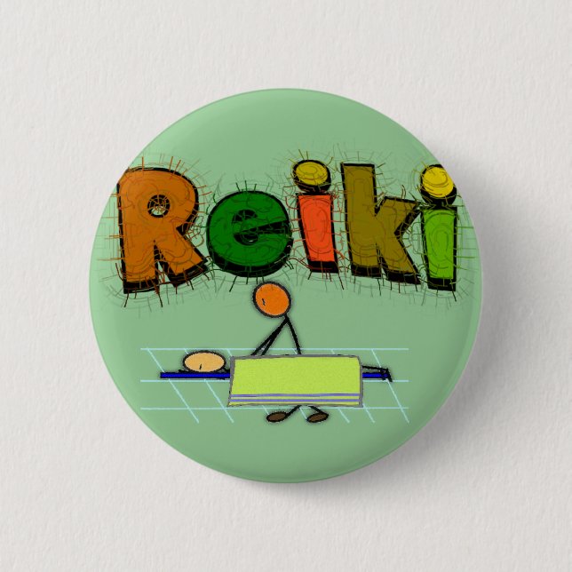 Reiki Stock-Leute-Entwurfs-Geschenke Button (Vorderseite)