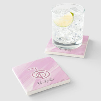 Reiki Symbol Cho Ku Rei rosa Marble Stone Unterset Steinuntersetzer