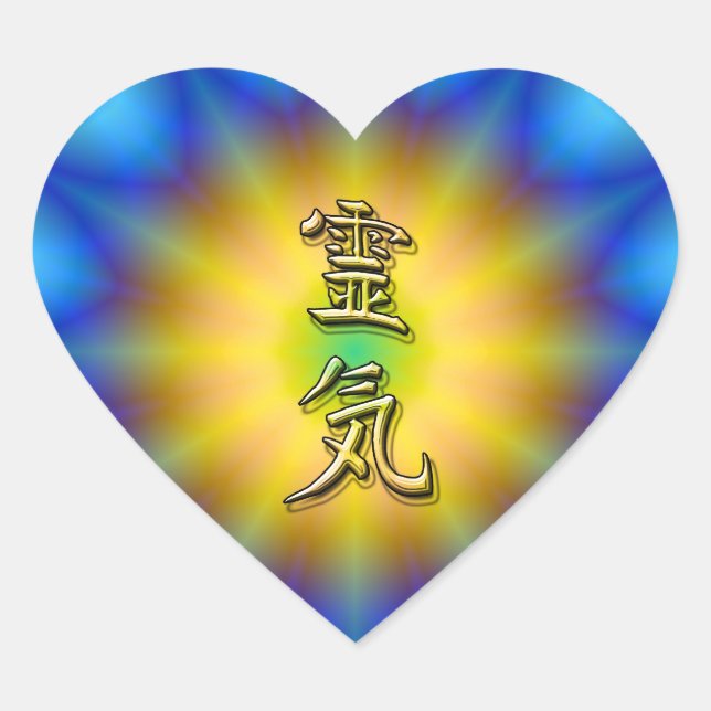 Reiki Symbol Herz-Aufkleber (Vorderseite)