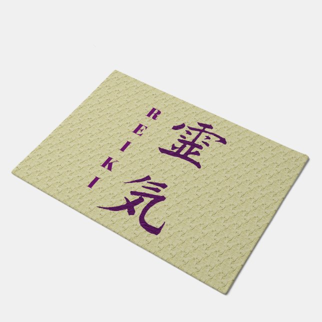 Reiki-Symbol in Lila Fußmatte (Schrägansicht)
