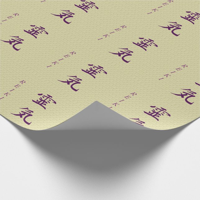 Reiki-Symbol in Lila Geschenkpapier (Ecke)