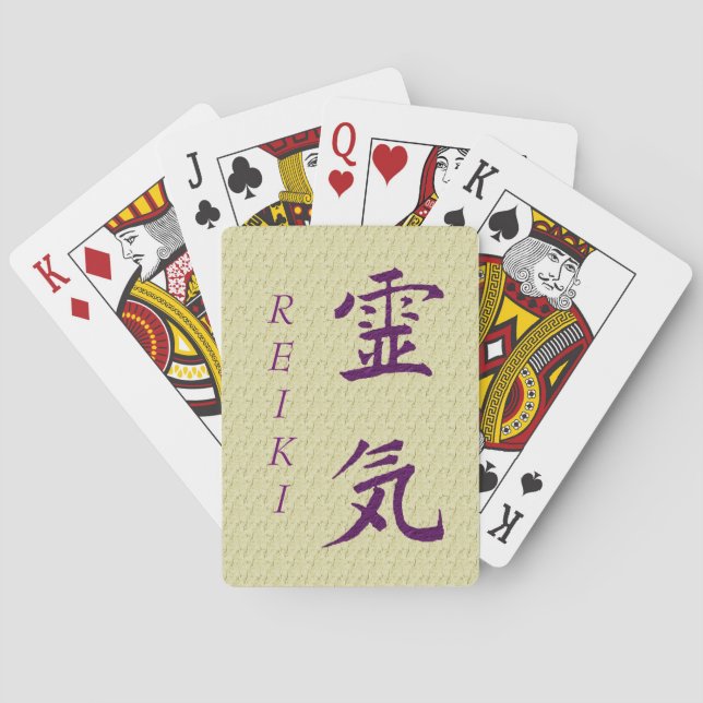 Reiki-Symbol in Lila  Spielkarten (Rückseite)