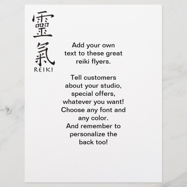 Reiki-Symbol in Schwarz Flyer (Vorne)