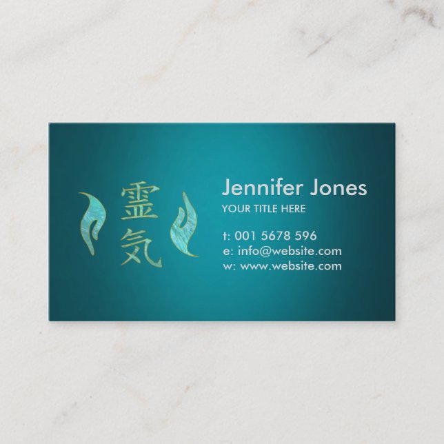Reiki Symbol-und heilende Handgoldener Marmor Visitenkarte (Vorderseite)