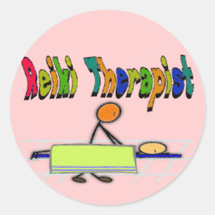 Reiki Therapeut - Menschen beim Design halten - Aq Runder Aufkleber