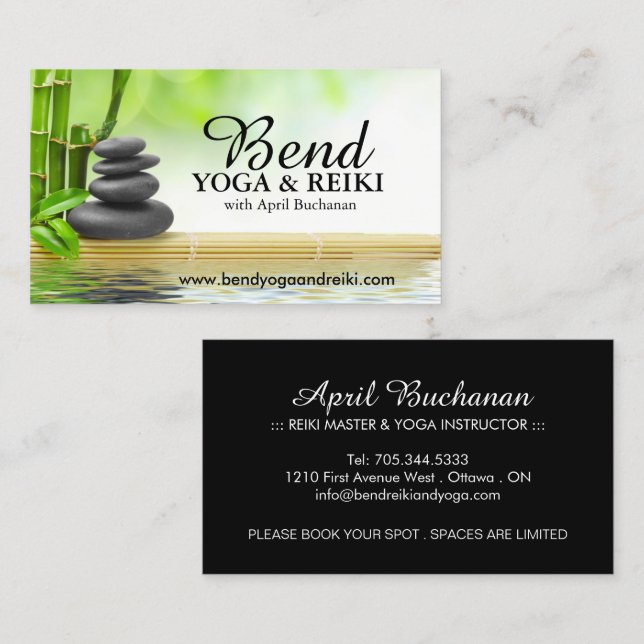 Reiki und Yoga-Visitenkarten Visitenkarte (Vorne/Hinten)