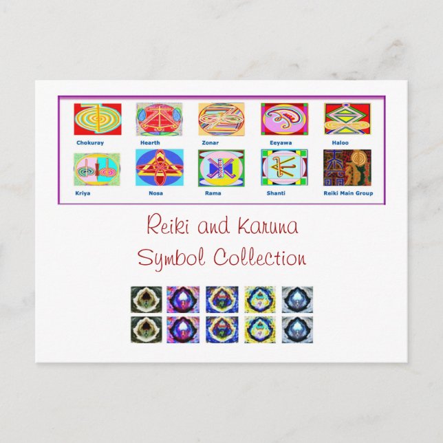Reiki Vorlagenwerkzeuge - Werbegeschenke der Postkarte (Vorderseite)