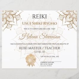Reiki Yoga-Abschlusszeugnis