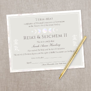 Reiki Yoga-Abschlusszeugnis