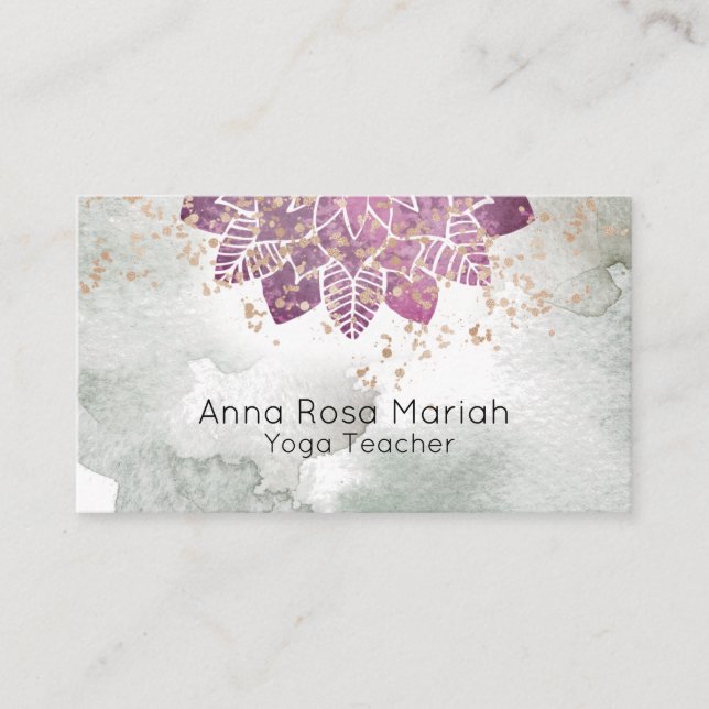 *~* Reiki Yoga Mandala Glitzer Spirituell Visitenkarte (Vorderseite)