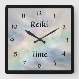 Reiki Zeit Quadratische Wanduhr