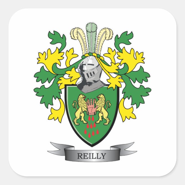 Reilly-Wappen Quadratischer Aufkleber (Vorderseite)