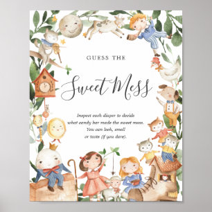 Reim-Rate-Spiel für Baby-Dusche - Süßes Chaos Poster