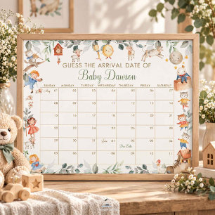 Reim-Rätsel Baby-Ankunftsdatum Shower-Spiel Poster