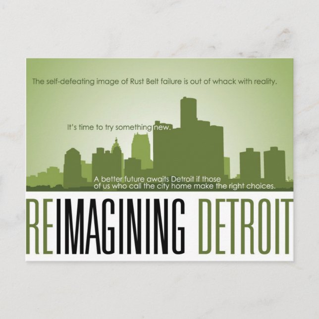 Reimagining Detroit Postcard Postkarte (Vorderseite)