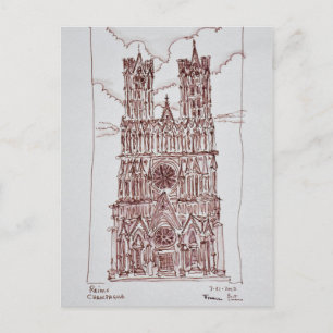 Reims Cathedral   Region Champagne, Frankreich Postkarte