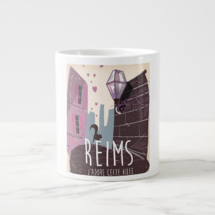 Reims France City travel poster Jumbo-Tasse