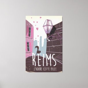 Reims France City travel poster Leinwanddruck