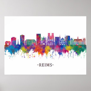 Reims France Skyline Poster