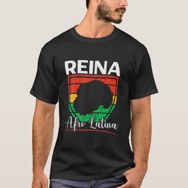 Reina Afro Latina American Black History m T-Shirt (Vorderseite)