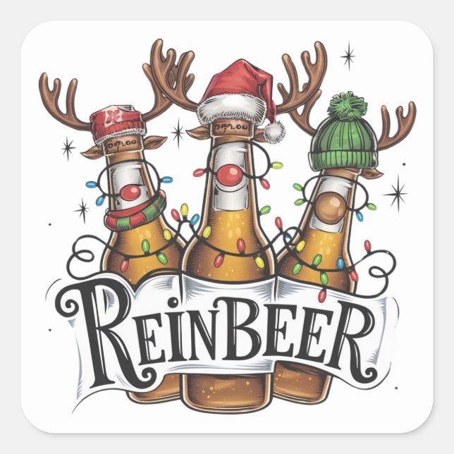 ReinBEER-Aufkleber Quadratischer Aufkleber (Vorderseite)