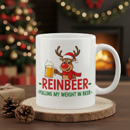 Reinbeer Funny Christmas Reindeer Beer Mug Jumbo-Tasse