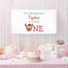 Reindeer 1. Geburtstag Banner
