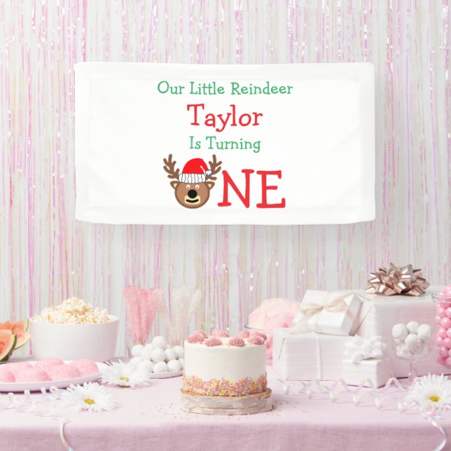 Reindeer 1. Geburtstag Banner (Party)