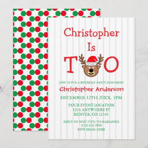 Reindeer 2. Geburtstag Einladung